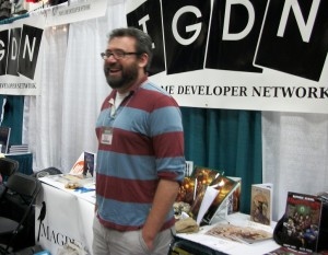 Mark Diaz Turner at the IGDN booth at Gen Con 2013.